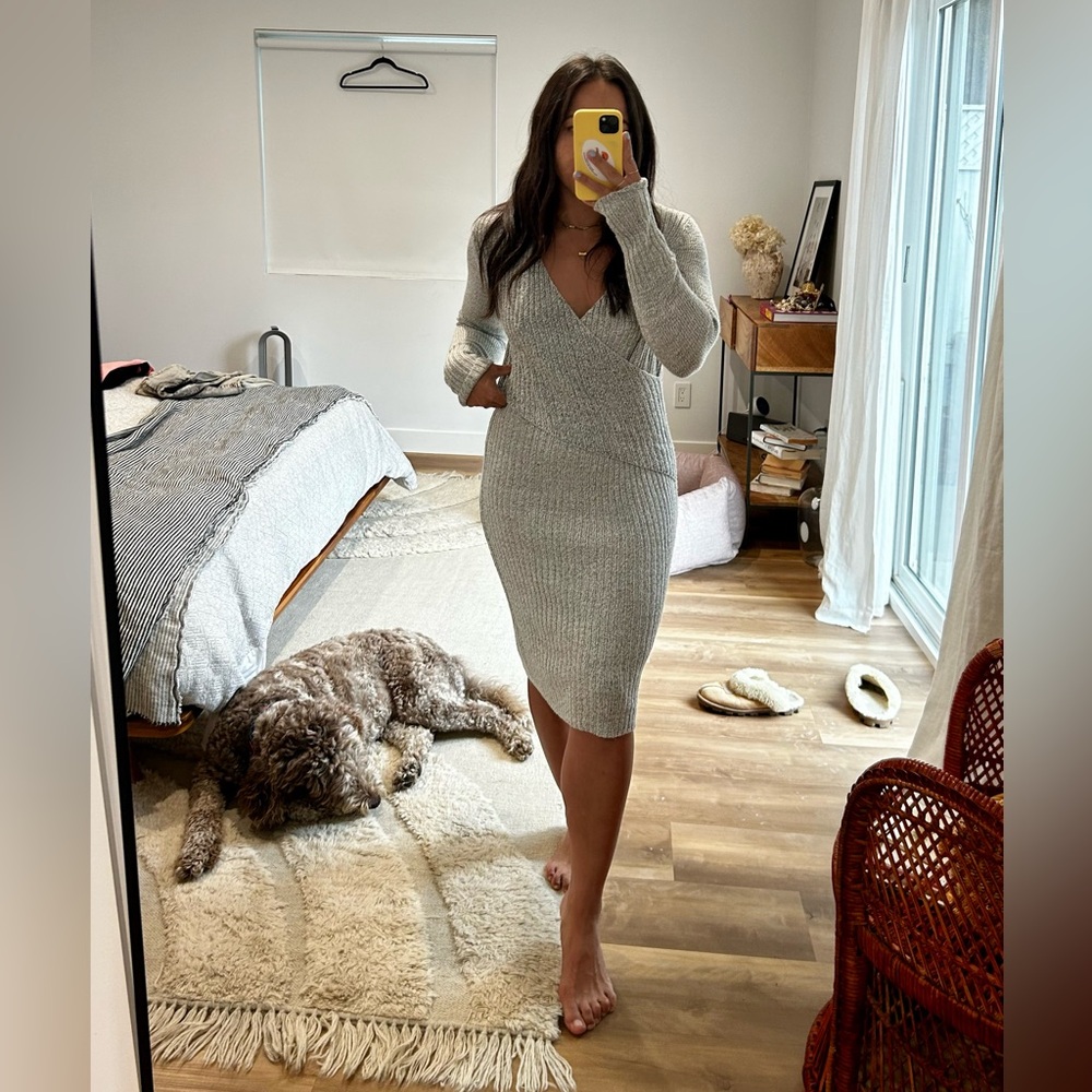 Grey sweater dress